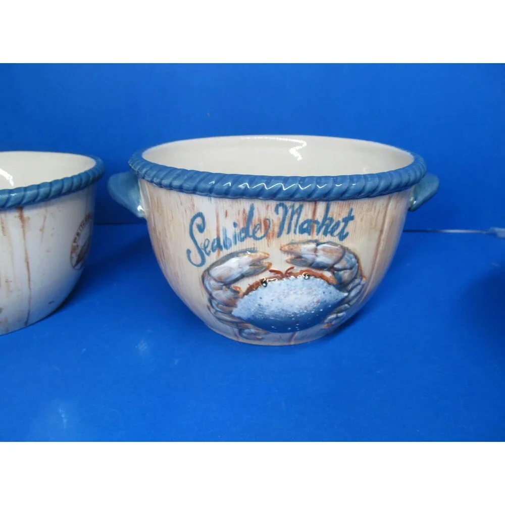 Certified international Seaside Market Bowls bundle of 3